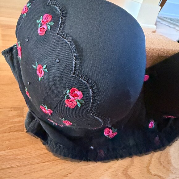 Cacique Embroidered Ruffle-trim Longline Boost Balconette Bra Size 40 DD - Picture 3 of 11